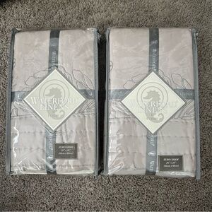 NWT! Waterford Kaylee Euro Sham Pillow Thistle Lavendar Silver Floral  set of 2